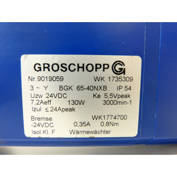 Groschopp WK 1735309 Getriebemotor mit Bremse S.-Nr. 9019059 i = 5