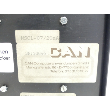 CAN NSCL-07 / 20mA NcRecorder SN:33G46