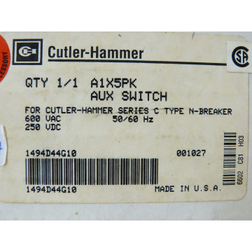 Cutler-Hammer A1X5PK Aux. Switch   - ungebraucht! -