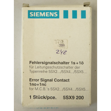 Siemens 5SX9200 Fehlersignalschalter 1s + 1ö   - ungebraucht! -