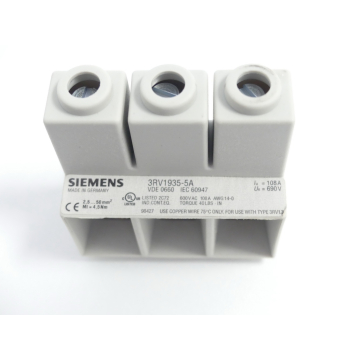 Siemens 3RV1935-5A 3 Phasen Einspeiseblock VPE 2 Stück - ungebraucht! -