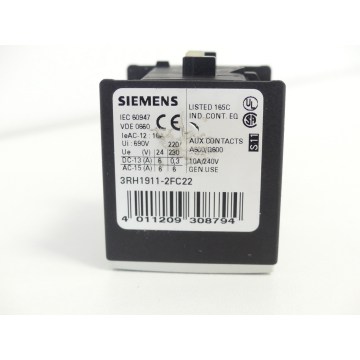 Siemens 3RH1911-2FC22 Hilfsschalterblock E-Stand 05