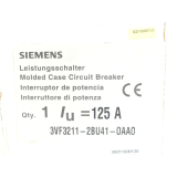 Siemens 3VF3211-2BU41-0AA0 Leistungsschalter 125 A - ungebraucht! -
