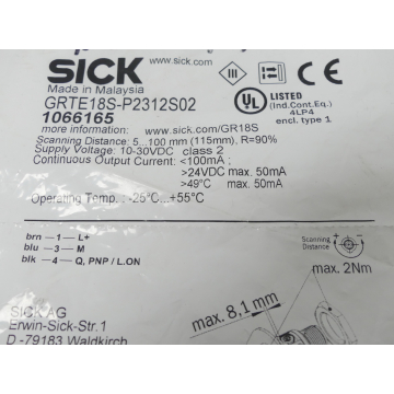Sick GRTE18S-P2312S02 Rund-Lichtschranke 1066165 - ungebraucht! -