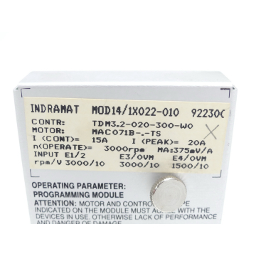 Indramat MOD14/1X022-010 Programmiermodul SN:922300 für TDM 3.2-020-300-W0