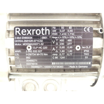 Rexroth MDEMAXX071-32 Motor + GKR04-2MHGR-071C32 Getriebe MNR: 3 842 532 027