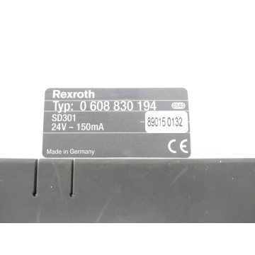 Rexroth 0 608 830 194 / SD301 Touchpanel SN:890150132