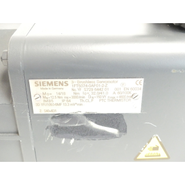 Siemens 1FT5074-0AF01-2 - Z SN:YFS729644201001 - generalüberholt! -