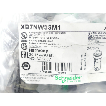 Schneider Electric XB7NW33M1 Druckertaster XB7-NW3-M1 - ungebraucht! -