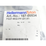 HellermannTyton FG27-M32-PP-GY-X1 Schlauchverschraubung...