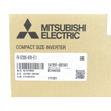 Mitsubishi FR-D720S-070 - E11 Frequenzumrichter SN:V7Y38Y016 - ungebraucht! -