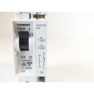 Siemens 5SX41 C2 ~230/400V Leistungsschutzschalter + 5SX9100 HS Hilfsschalter
