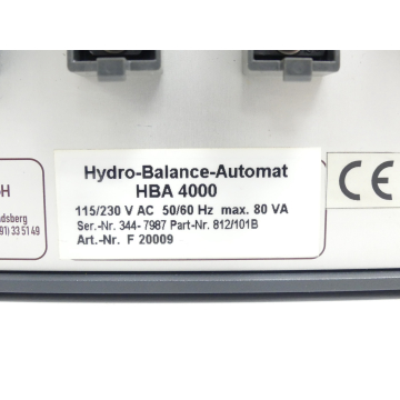 Dittel HBA 4000 Hydro-Balance-Automat SN:F20009