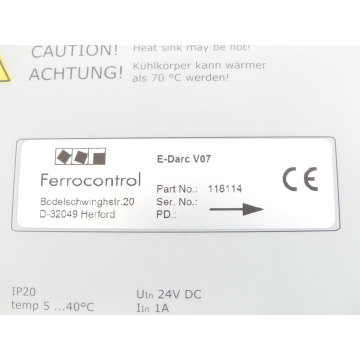 Ferrocontrol E-Darc V07 - 118114 - Antriebsregler SN:DPUB1E5120532227