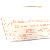 D-Schmelzeinsätze VPE 14 10A 500V E27 - ungebraucht! -
