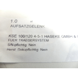 Haseke KSE 100 / 120 4-5-1 Aufsatz-Gelenk für Trägersystem   - ungebraucht! -