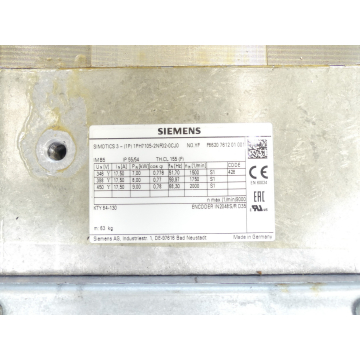 Siemens 1PH7105-2NF02-0CJ0 Kompakt-Asynchronmotor SN:YFF8620761201001