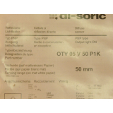 di-soric OTV 05 V 50 P1K Reflex light sensor