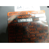 Mitsubishi HA300NCB-S SPEC NO 7XO01 + Encoder OSA104 SN J4AVP3XX78R ungbr.