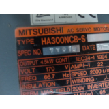 Mitsubishi HA300NCB-S SPEC NO 7Y018 + Encoder OSA104 SN J4AVP3XYPV ungebr.