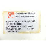 Graessner KS10H Kegelstirnradgetriebe SN 1210AH000006 20,0:1 13R SA. S18