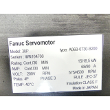 Fanuc A06B-0730-B200 30P Motor SN WN104700 + A290-0731-T500 - 12 Monate Gewährl.