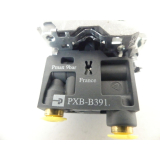 Drucktaster rot + Parker PXB-B391. Pneumatik-Steuerventil
