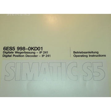 Siemens 6ES5998-0KD01 Anleitung